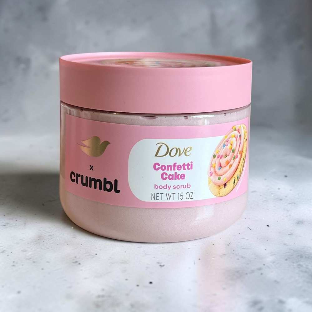 Dove x Crumbl Confetti Cake Body Scrub 15 oz Pink Limited Edition Exfoliator - Picture 6 of 6